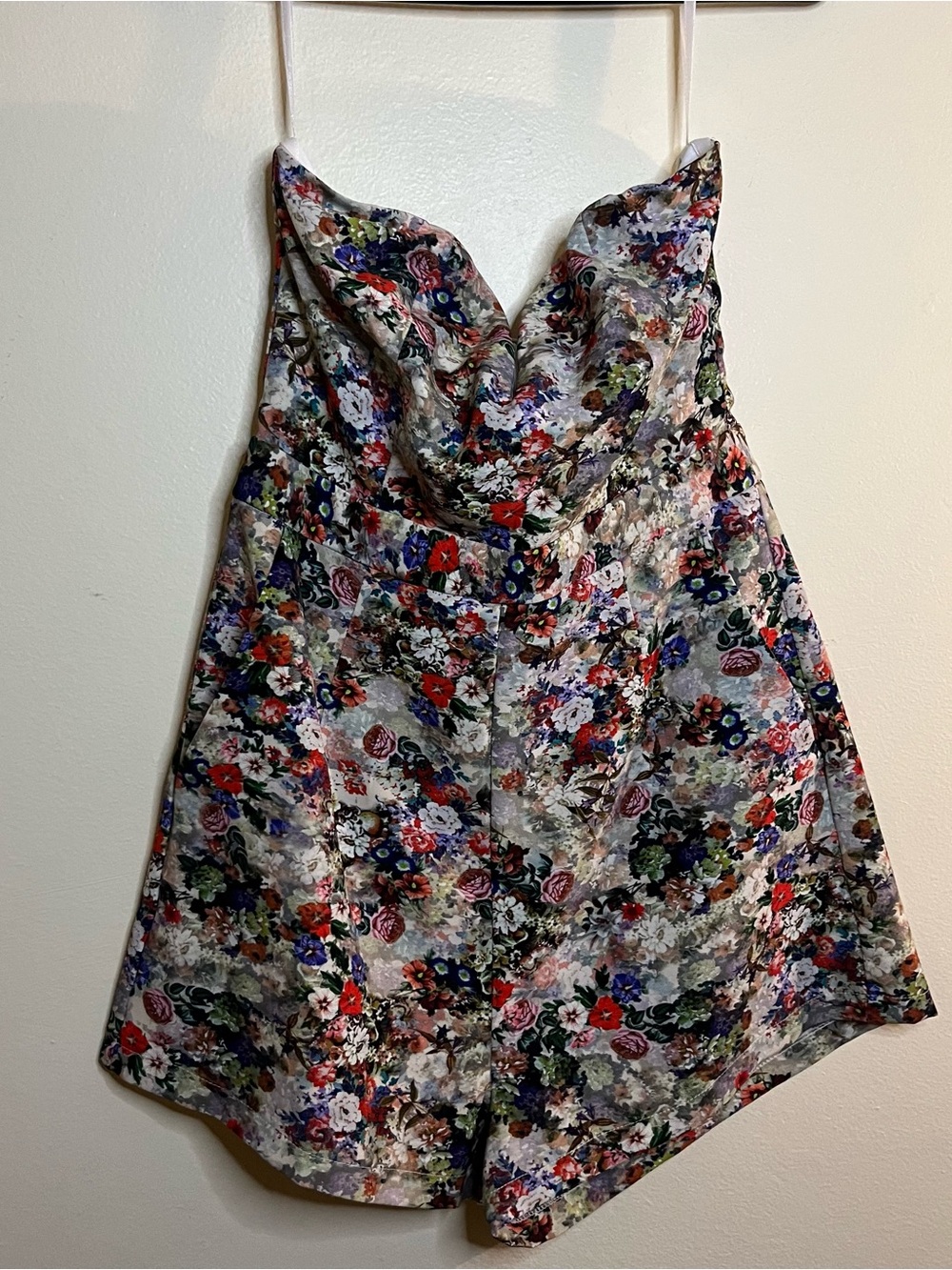 Glamorous Multicolor Floral Strapless Romper